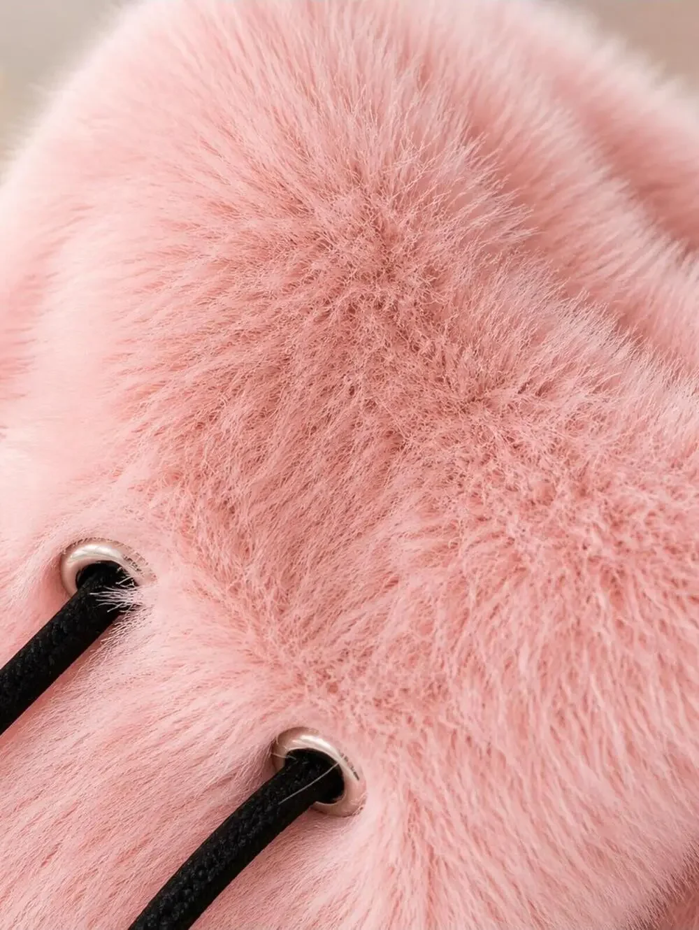 Blush Pink Faux Fur Backpack | Soft Plush Mini Bag | Trendy Drawstring Purse